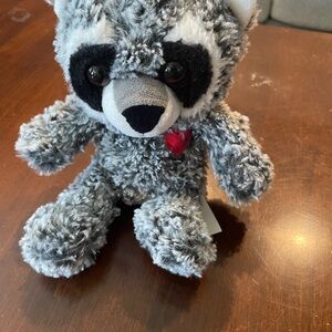 Gray and Black Stuffed Raccoon Toy